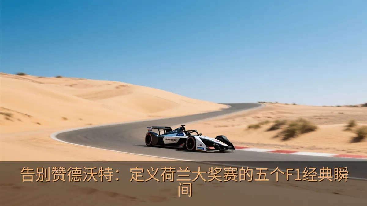 现代单座赛车在沙丘环绕的赛道上冲线